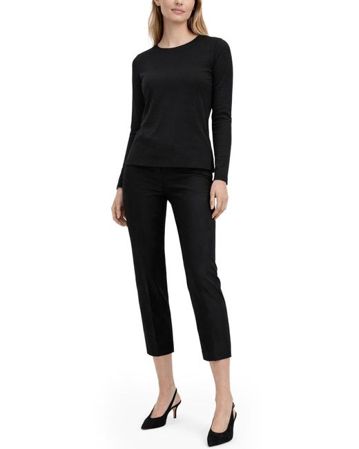 Theory Black Solid Crew Neck T-Shirt