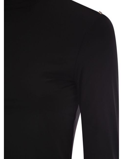 Sportmax Black Stone Jersey Turtleneck Jumper
