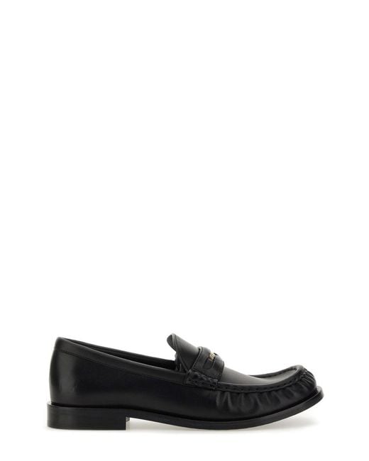 Burberry Black Cadet Grained Calf Leather Penny Loafers
