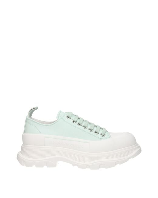 Alexander McQueen White Sneakers Uomo Pelle Verde/Acqua for men