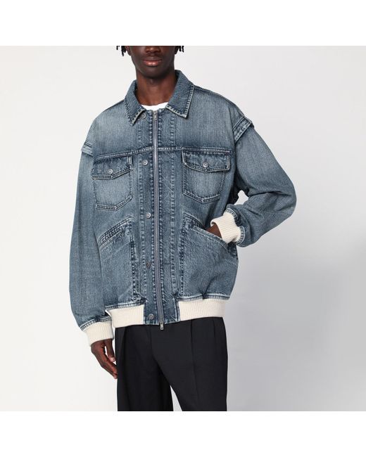 Golden Goose Deluxe Brand Blue Bomber Washed Effect