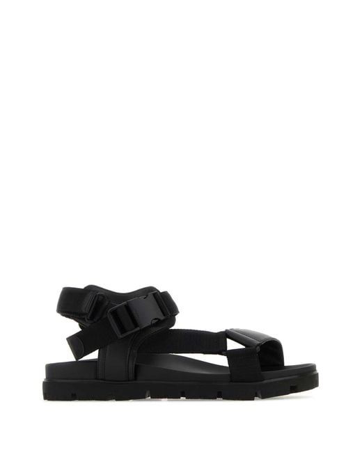 Prada Black Buckle-Fastening Open-Toe Sandals for men