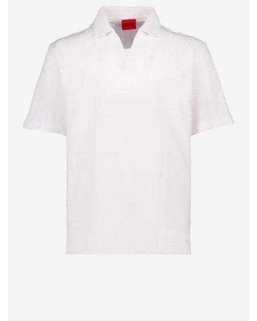 Boss White Cotton Polo Shirt With Logo for men