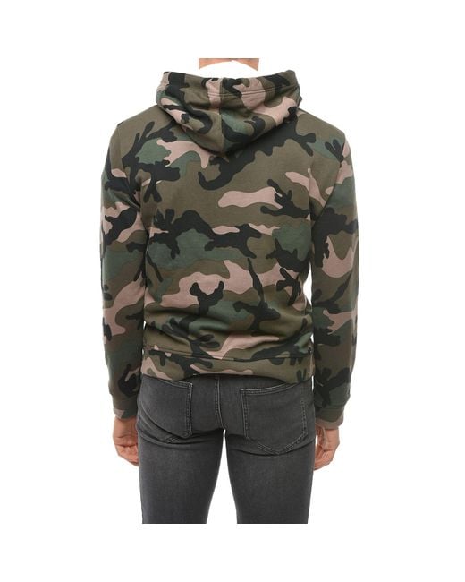 Valentino Black Camouflage Pattern Hoodie Sweatshirt for men