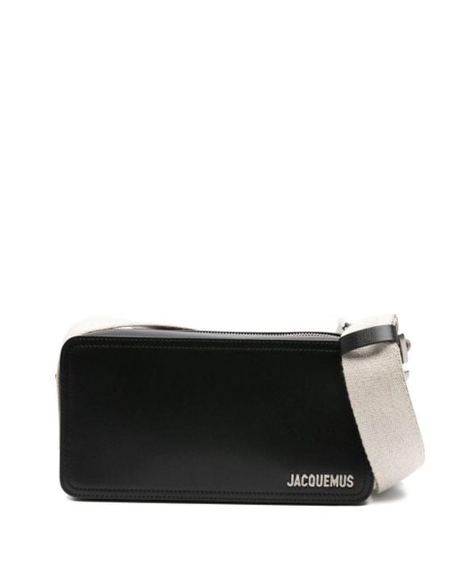 Jacquemus Black Utility Shoulder Bag With Logo Plaque