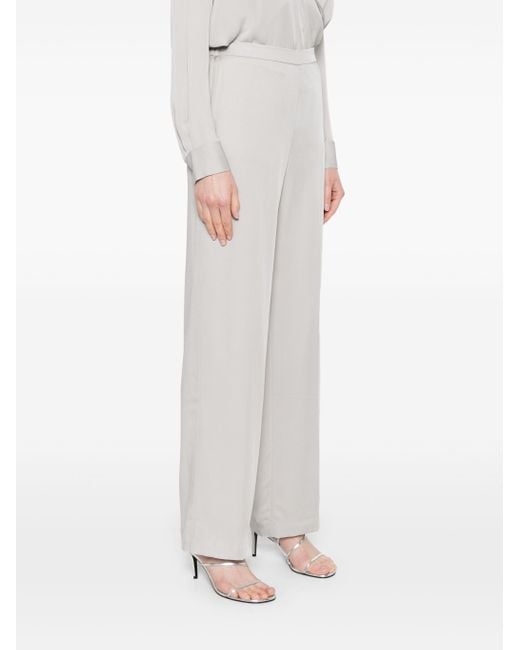 Theory White Wide-Leg Pull On Trousers