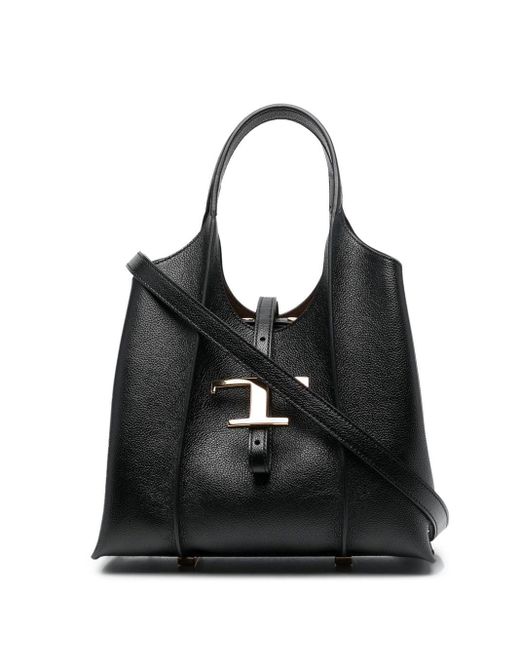 Tod's Black T Timeless Micro Leather Tote Bag