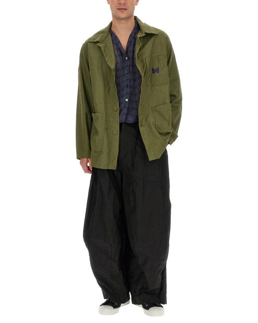 Needles Green Oversized Cotton Shirt for men