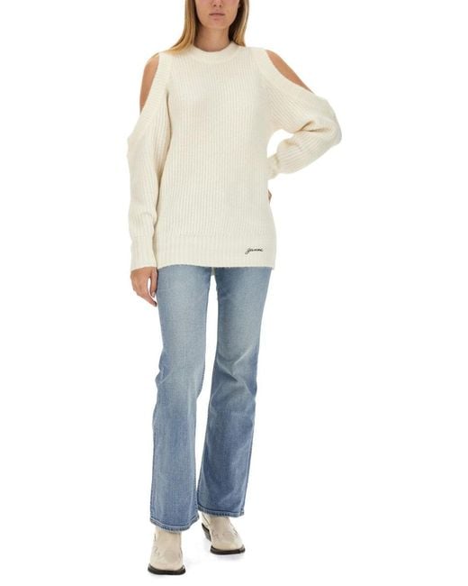 Ganni Natural Jersey With Logo