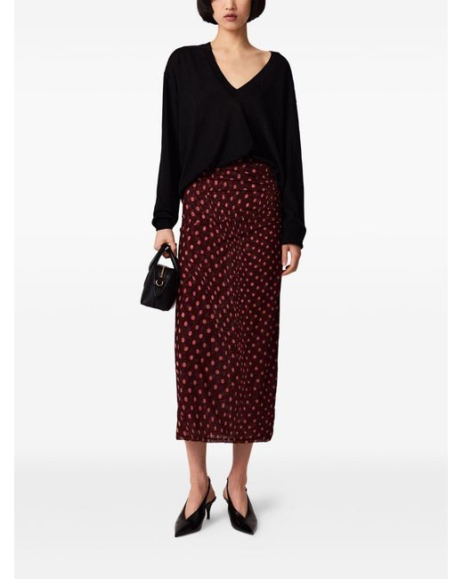 Stella McCartney Red Polka Dot Long Skirt