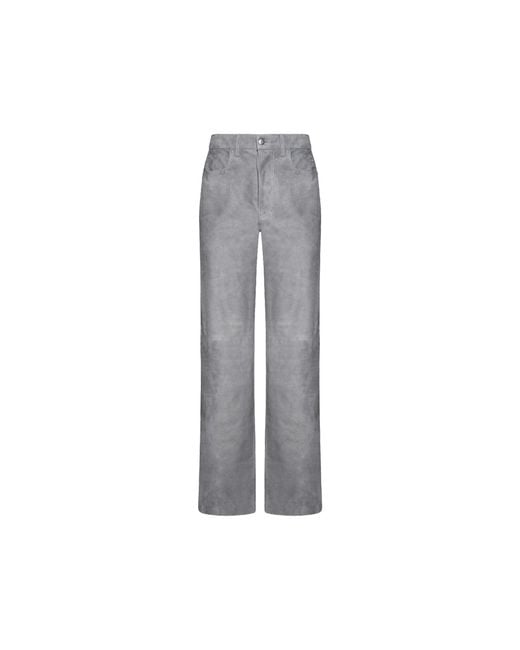 Amiri Gray Leather Pants for men