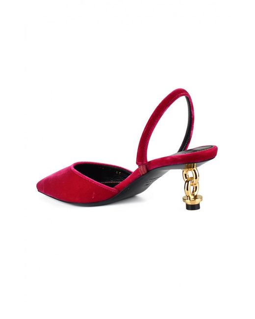 Tom Ford Red Velvet Chain Heel Slingback