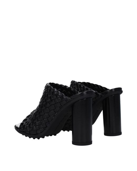 Bottega Veneta Black Atomic Sandals Leather