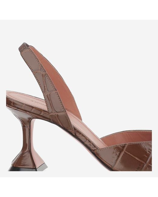 AMINA MUADDI Brown Holli Leather Slingbacks
