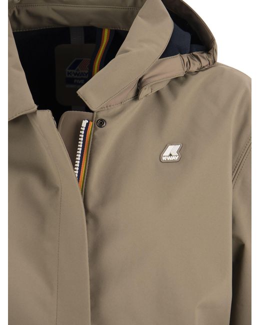 K-Way Mathy Bonded Hooded Jacket in het Multicolor