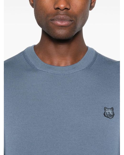 Maison Kitsuné Maison Kitsune 'Bold Fox Head Wool Wollspringer in Blue für Herren