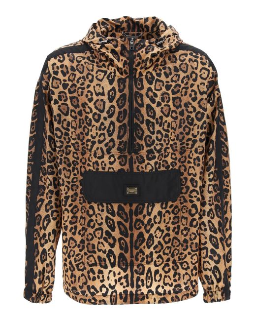 Dolce & Gabbana "Leopard Print Nylon Anor in Black für Herren