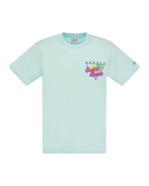 Mc2 Saint Barth Cotton T -shirt Met Sb Summer Print in het Blue voor heren