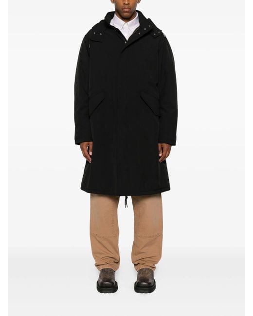 A.P.C. Green Flap-Pocket Hooded Coat for men