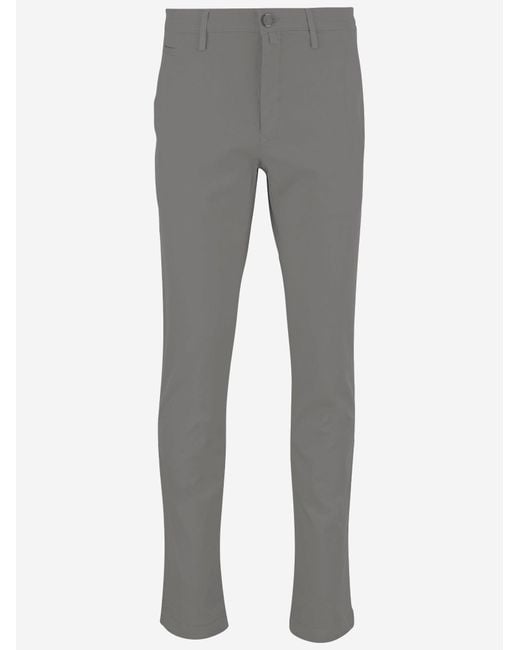 Jacob Cohen Gray Trousers Stretch Cotton for men