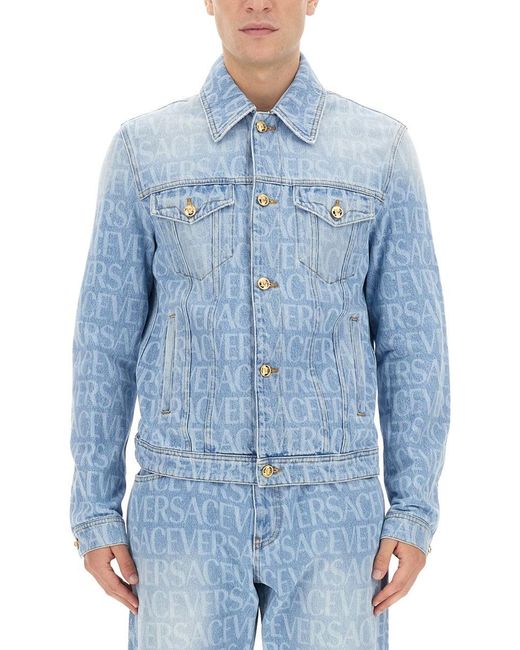 Versace Denim Jack in het Blue voor heren
