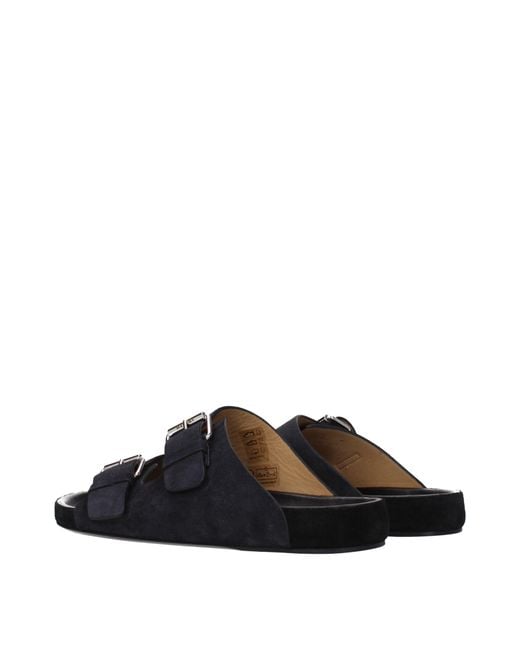 Isabel Marant Blue Ciabatte E Zoccoli Uomo Camoscio Nero for men