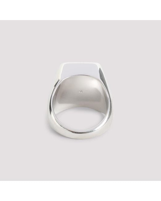 Céline White Square Signet Ring for men