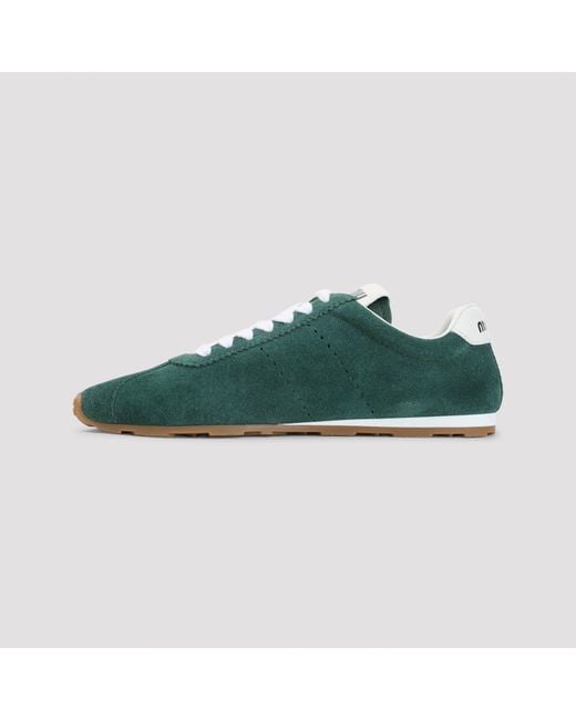 Miu Miu Green Lace Up Sneakers