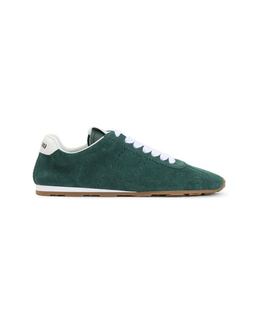 Miu Miu Green Lace Up Sneakers