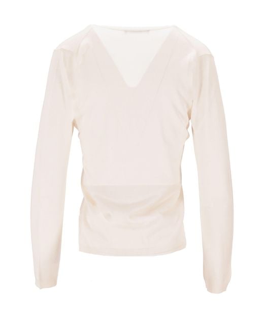 LA ROSE White Cardigan Knit