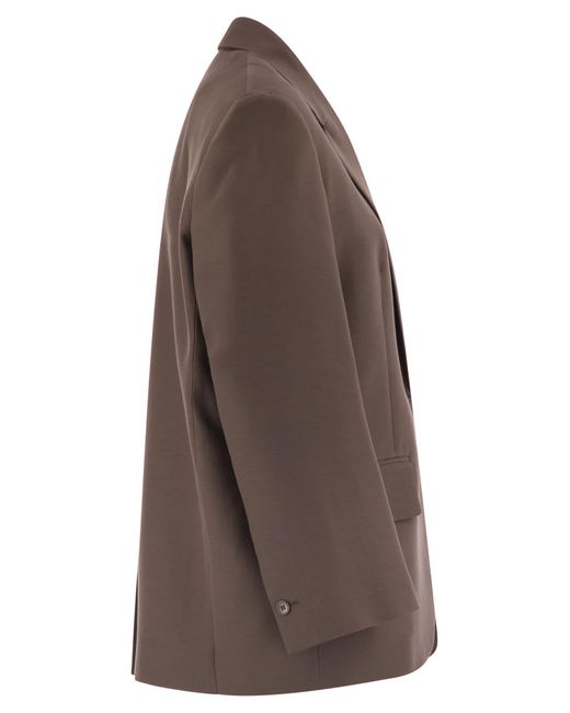 Weekend by Maxmara Brown Floc Cotton Blend Over Blazer