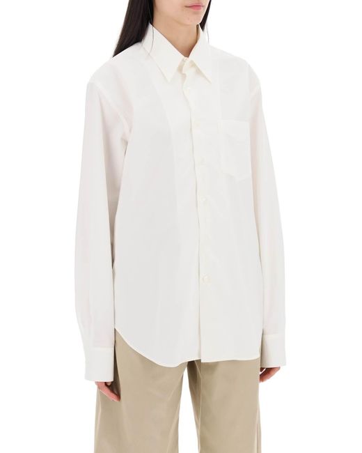 MM6 by Maison Martin Margiela White Schnitt Hemd mit offenem Hemd aus