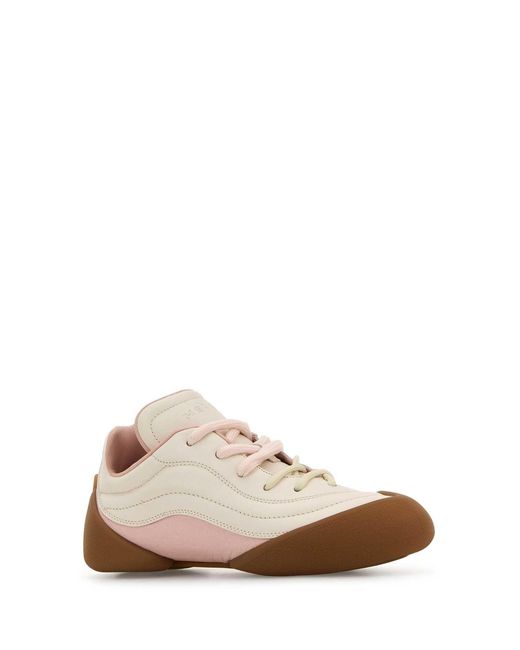 McQueen White Two-Tone Leather Flexion Sneakers