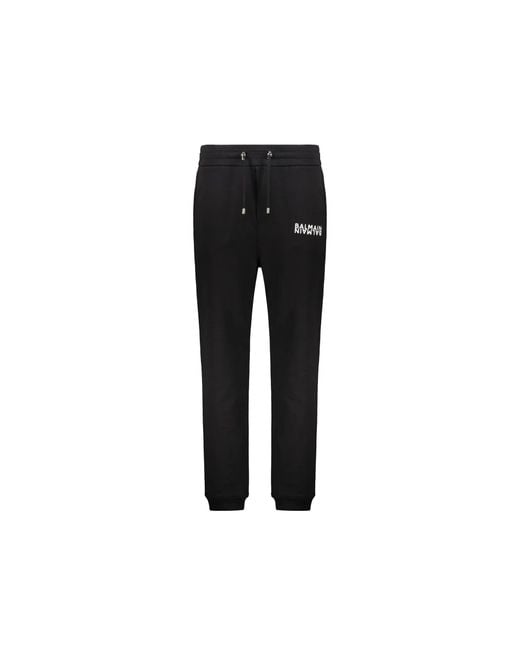 Balmain Black Logo Jogging Pants for men