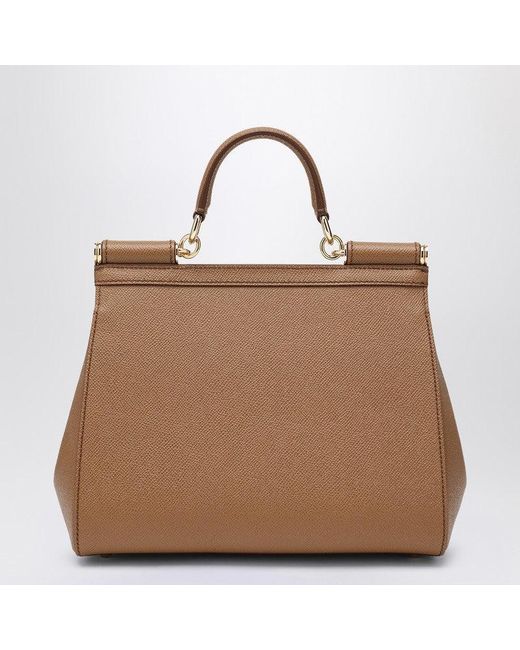 Dolce & Gabbana Brown Large Caramel Sicily Hand Bag