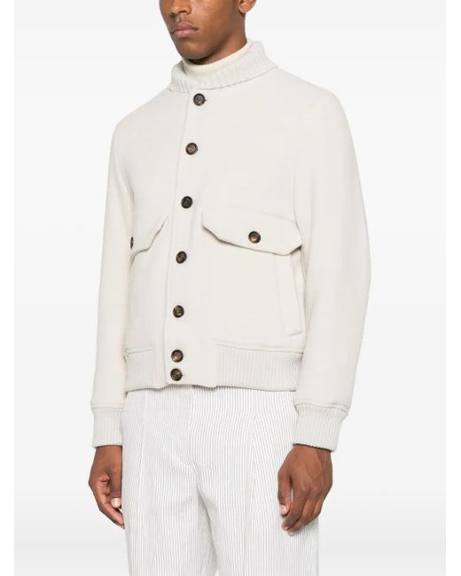 Eleventy Jack Met Knoopsluiting in het White