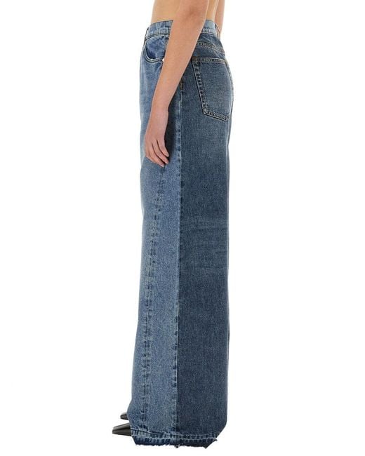 Jeans de pierna ancha Stella Mc Cartney con paneles contrastantes Stella McCartney de color Blue