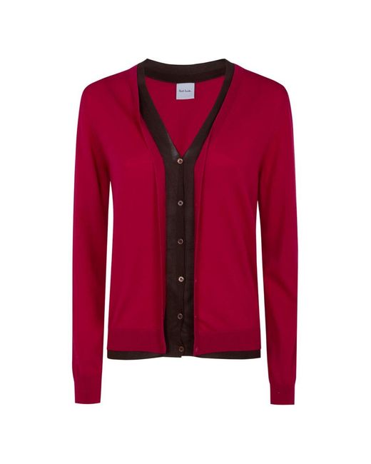 Paul Smith Red V Neck Cardigan