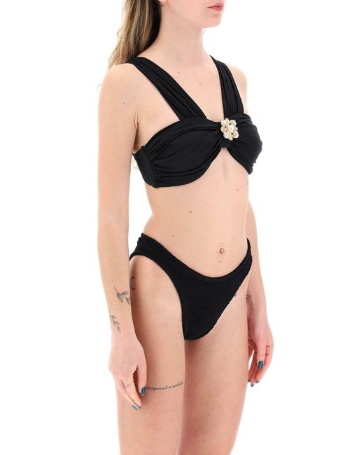 Autoportrait "Top Bikini avec broche Self-Portrait en coloris Black