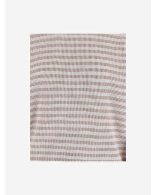 Bruno Manetti Gray Cotton Striped Knit