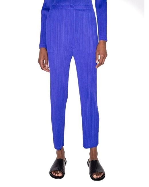 Pleats Please Issey Miyake Blue Pleated Pants