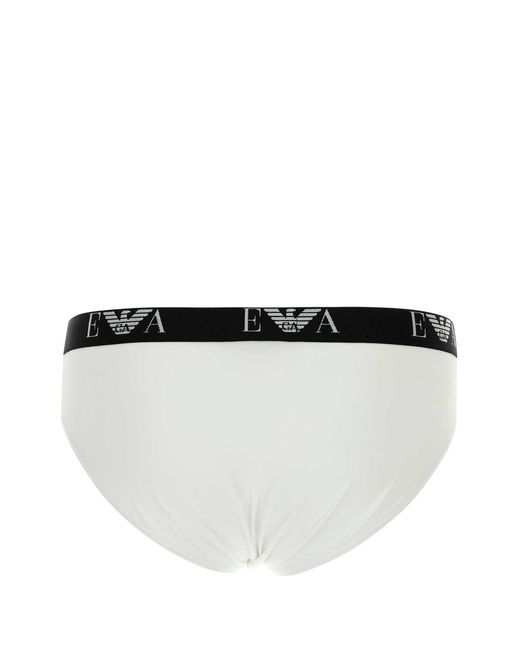 Emporio Armani White Stretch Cotton Brief Set