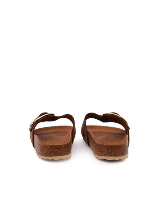 Birkenstock Brown Madrid Big Buckle Cognac, Oiled Leather, S