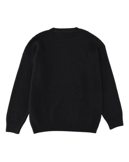 MSGM Black Crew Neck Sweaters for men