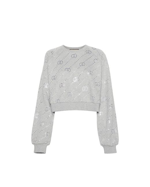 Gucci Gray GG Crop Sweatshirt