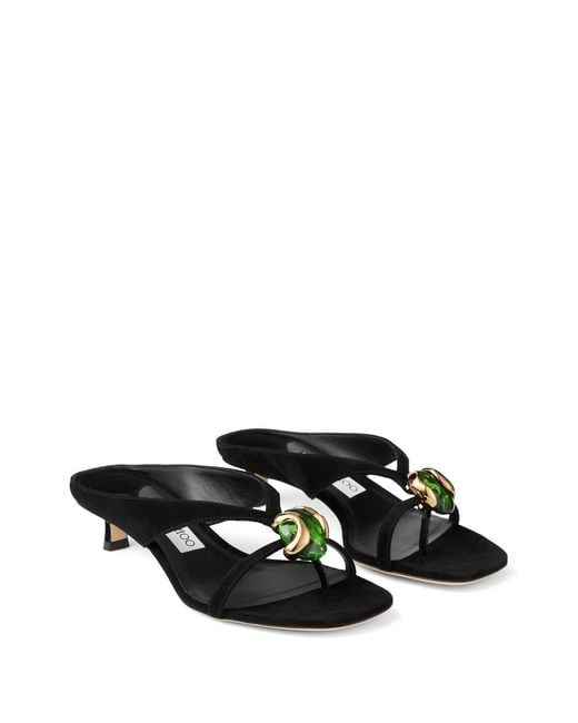 Jimmy Choo White Emeri Suede Leather Sandals