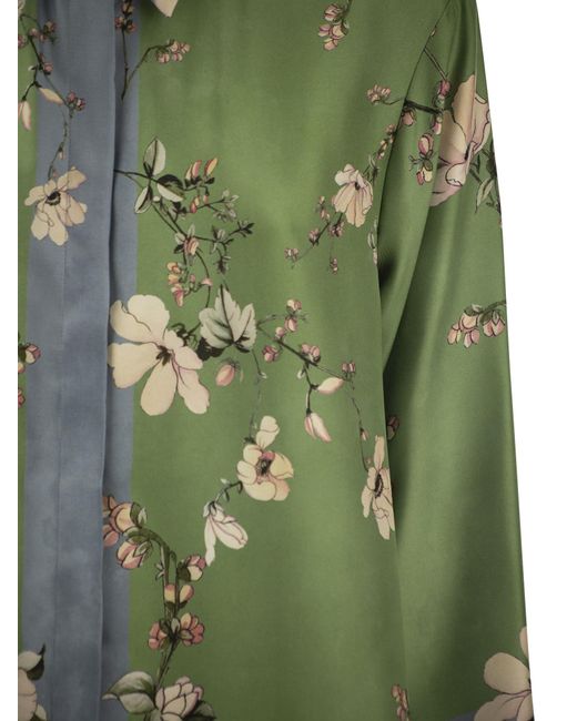 Max Mara Fashion Pattered Silk Shirt in het Green