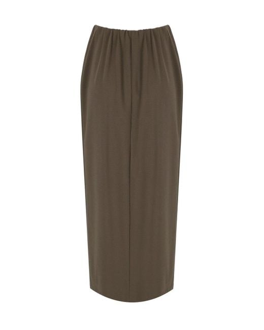 Harris Wharf London Green Ebony Midi Skirt