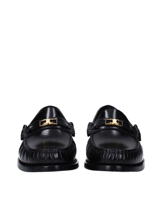 Céline Black Triomphe Moccasins/ Leather