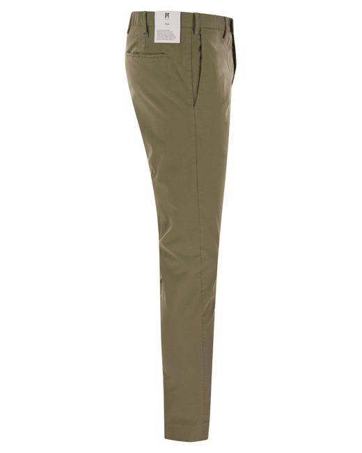Dieci Pantalones de algodón elásticos PT Torino de hombre de color Green